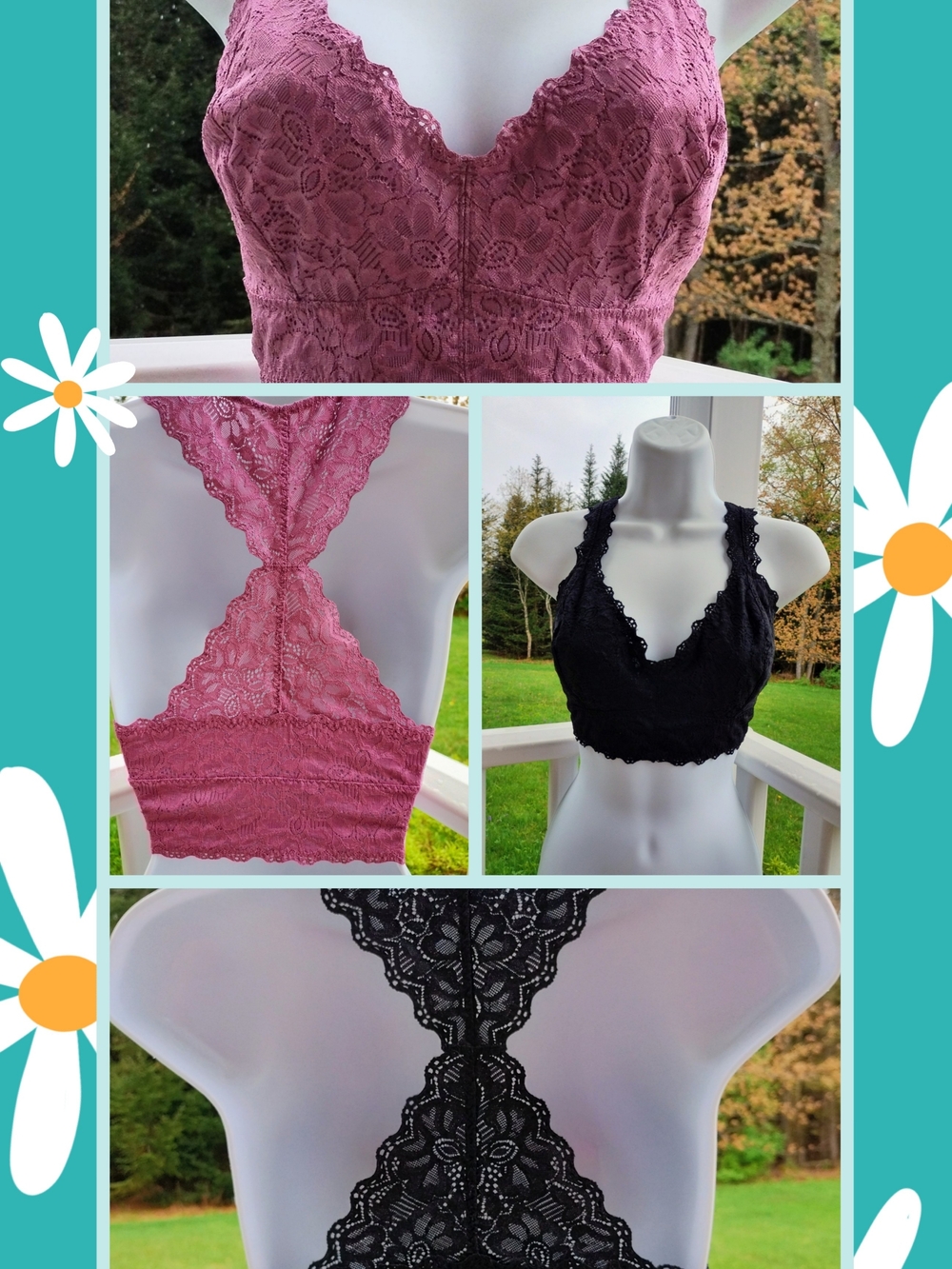 Jezebel Lace Bralette Set in Mauve and Black